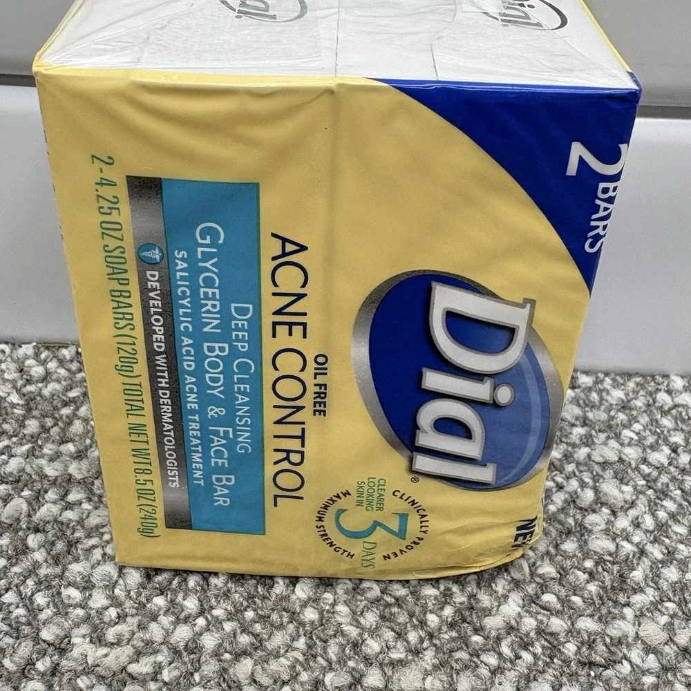 Dial Oil Free‎ Acne Control Deep Cleansing Bar Soap 2 Bars Sealed Discontinued